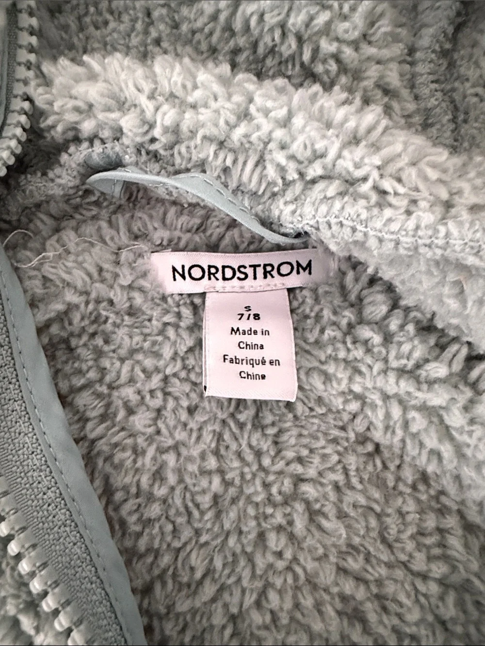 Nordstrom Kids Hooded Sherpa Pullover Jacket - Sage